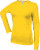 Kariban - Női hosszú ujjú kerek nyaku póló (Yellow)
