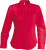 Kariban - Ladies Long Sleeve Easy Care Cotton Poplin Shirt (Red)